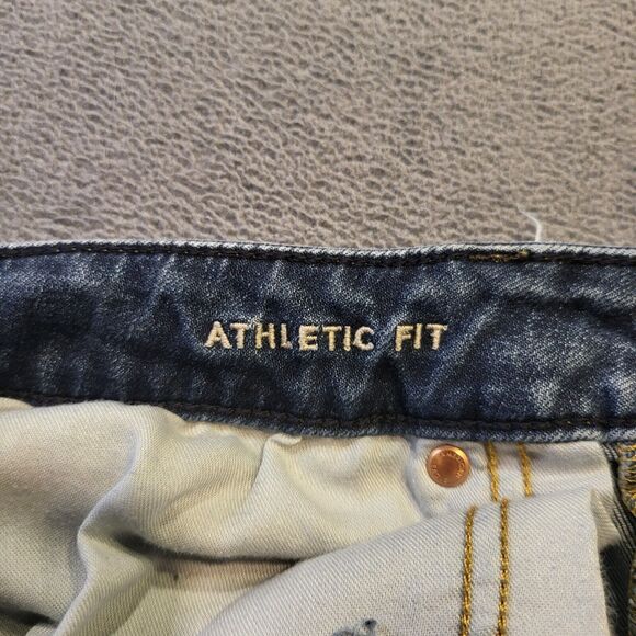 American Eagle Mens 32x29 Athletic Straight Air Flex Distressed Denim Jeans - Picture 5 of 10